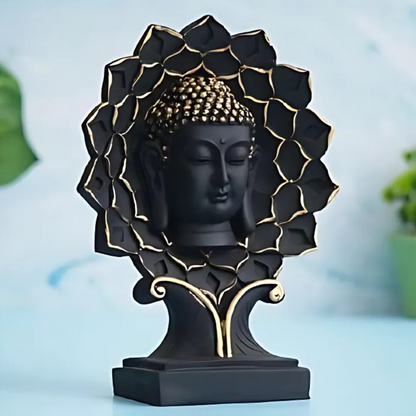 Aalingam Creations Beautiful Sun Face Buddha Idol – Polyresin Statue for Home & Office Decor