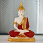 Red & Gold-Toned Buddha Samadhi Statue