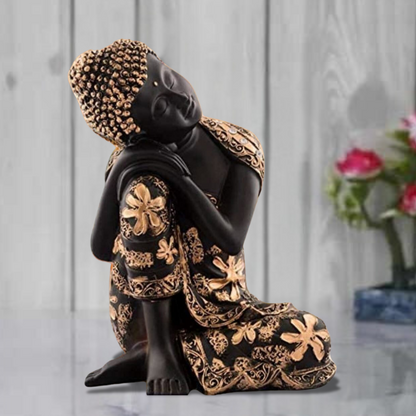 Black & Golden Thinking Lord Buddha Showpiece