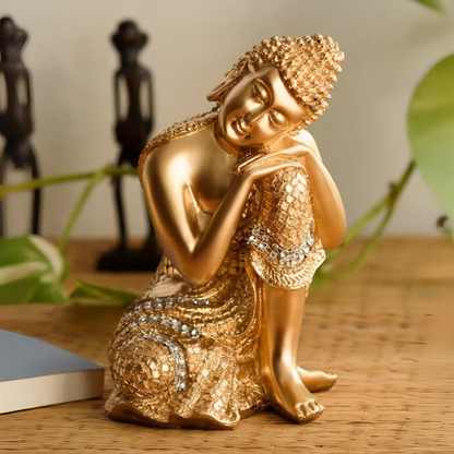 Black & Golden Thinking Lord Buddha Showpiece