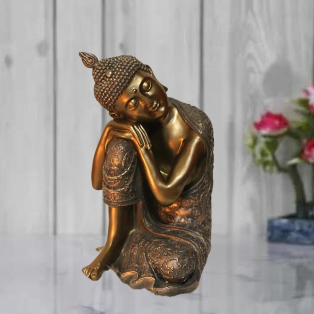 Black & Golden Thinking Lord Buddha Showpiece